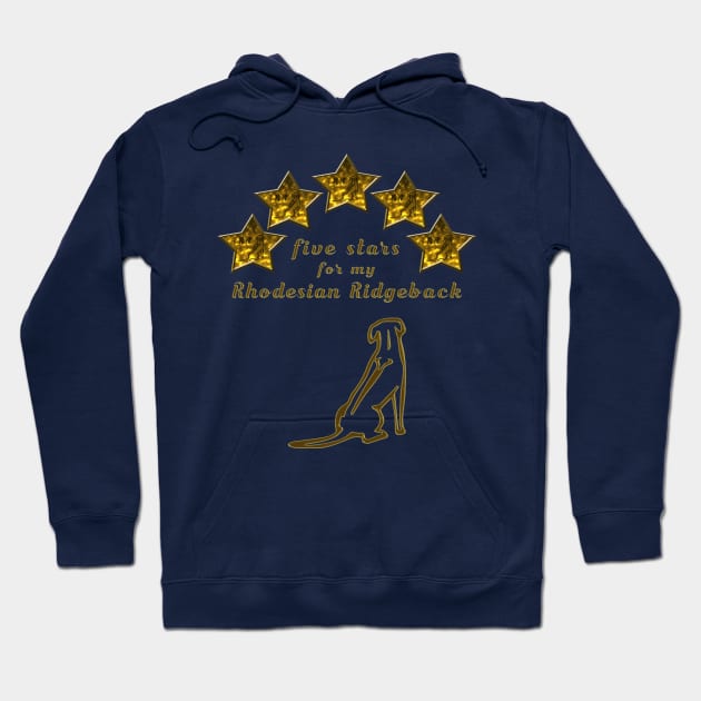 Rhodesian Ridgeback Five Stars Hoodie by DePit DeSign